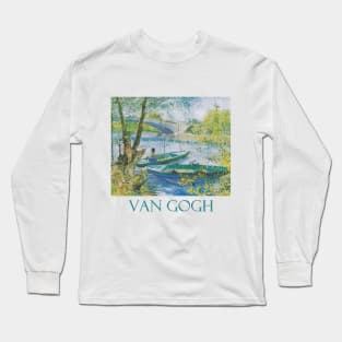 Fishing in Spring, the Pont de Clichy by Vincent van Gogh Long Sleeve T-Shirt